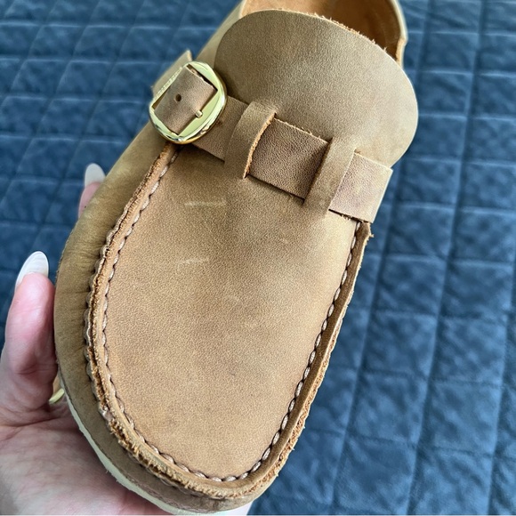 Birkenstock Buckley Clog Shoes Women’s Size 8 Cognac Brown Oiled Leather Tan - Picture 11 of 12